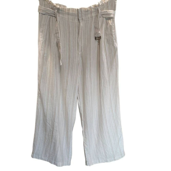 Banana Republic Pants - Banana Republic Beige White HighWaist Wide Leg Pants Size16